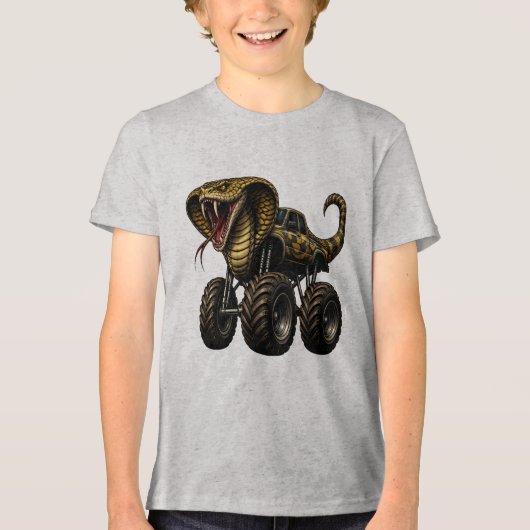 Massive King Cobra Monster Truck Tri-Blend Shirt (Voorkant)