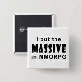 Massive MMORPG Vierkante Button 5,1 Cm (Voorkant /achterkant)