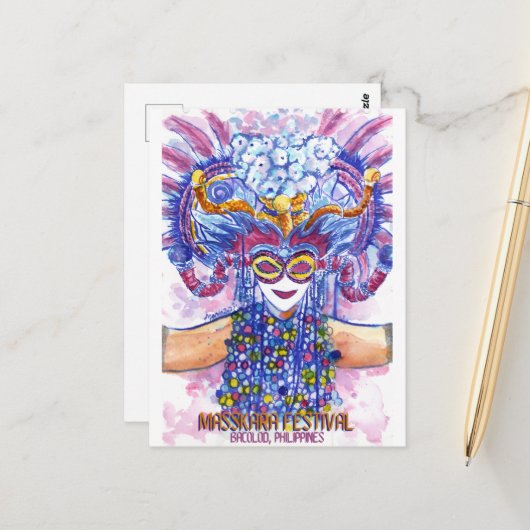 Masskara Festival - DNM Briefkaarten (Voorkant / Achterkant in situ)