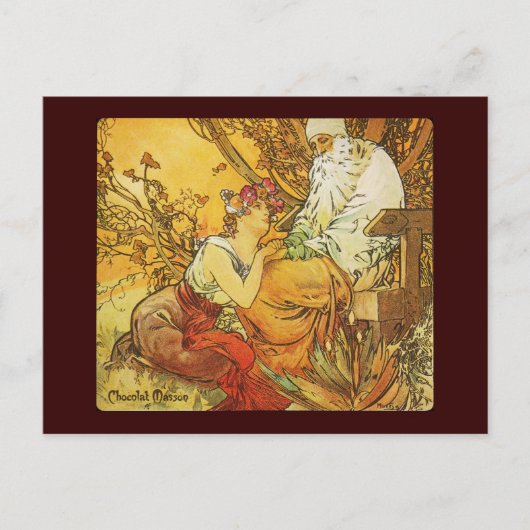 masson alphonse mucha chocolat briefkaart (Voorkant)