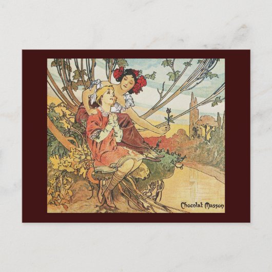 masson alphonse mucha chocolat briefkaart (Voorkant)