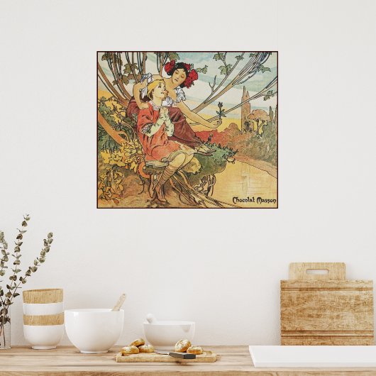 masson alphonse mucha chocolat poster (Keuken)