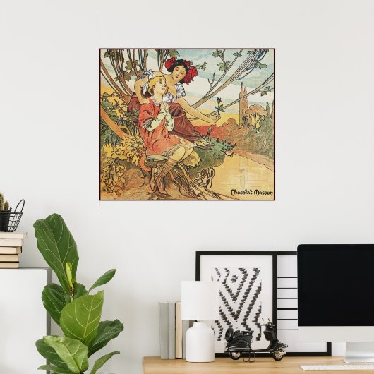 masson alphonse mucha chocolat poster (Thuiskantoor)