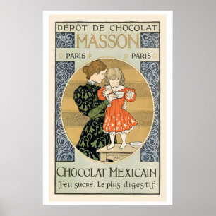 Masson Chocolat Mexicain Vintage Voedsel&Drank Pos Poster