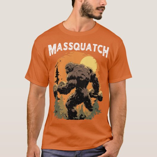 Massquatch Funny Workout Gym Sasquatch Weightlifte T-shirt (Voorkant)