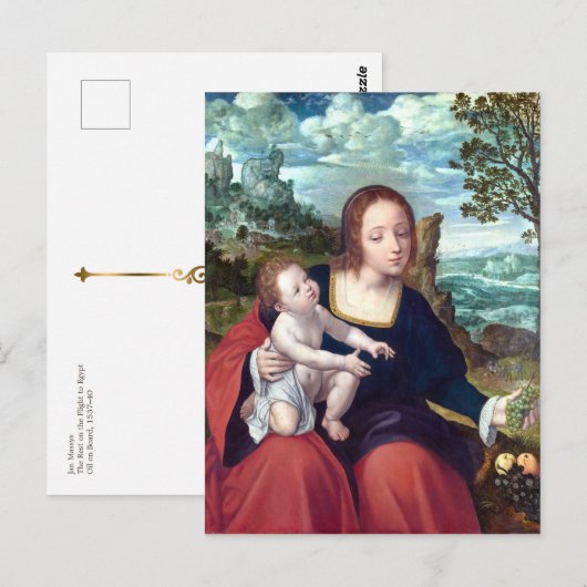 Massys Rest op vlucht naar Egyptische religieuze k Briefkaart (Voorkant / Achterkant)