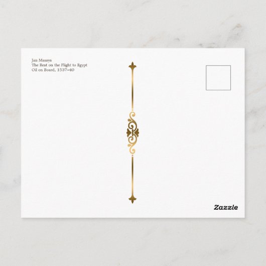 Massys Rest op vlucht naar Egyptische religieuze k Briefkaart (Achterkant)