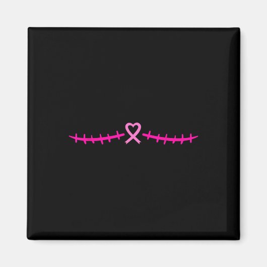 Mastectomie Borstkanker Survivor Pink Ribbon Magneet (Voorkant)