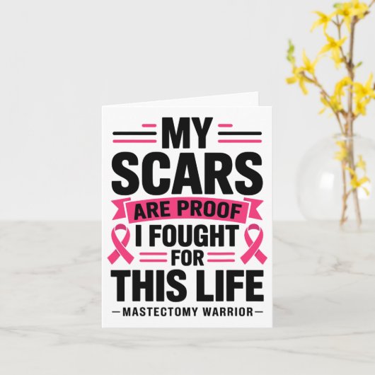 Mastectomie Funny Borstkanker 1 Kaart (Gele Bloem)