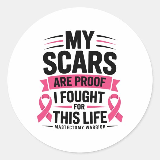 Mastectomie Funny Borstkanker Overlevende Ronde Sticker (Voorkant)