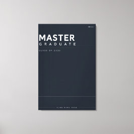 Master Afgestudeerde 2026 Geschenk met Eigen Naam Canvas Afdruk