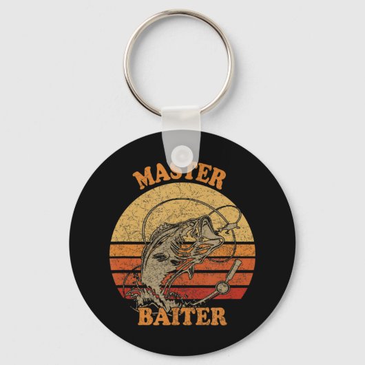 Master Baiter  Bass Vist Funny Camping T Sleutelhanger (Voorkant)