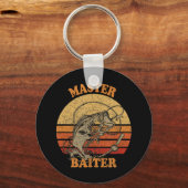 Master Baiter  Bass Vist Funny Camping T Sleutelhanger (Voorkant)