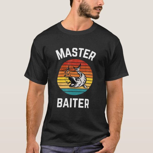 Master Baiter Funny Fish Vist het Gezegde van de v T-shirt (Voorkant)