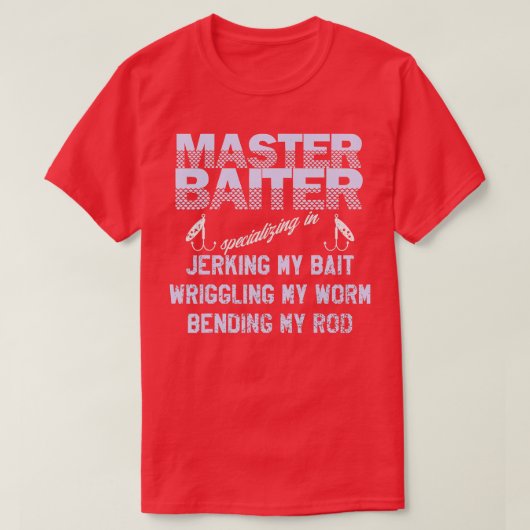 Master Baiter Funny Fishermans Skills List T-shirt (Design voorkant)