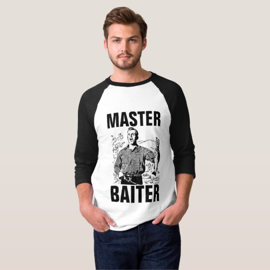 MASTER BAITER, Funny Vissen T-shirts (Voorkant volledig)
