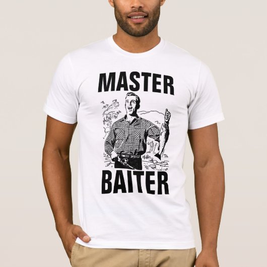 MASTER BAITER, Funny Vissen T-shirts (Voorkant)