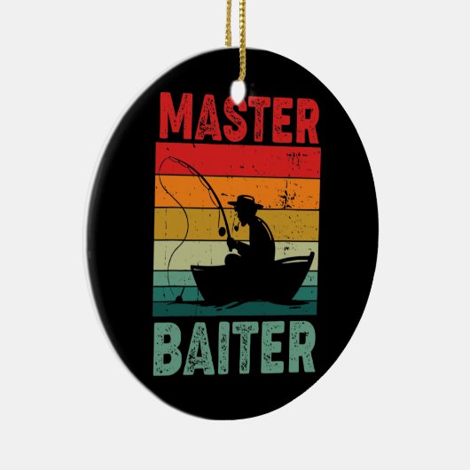 Master Baiter Retro  Gevist Keramisch Ornament (Rechts)