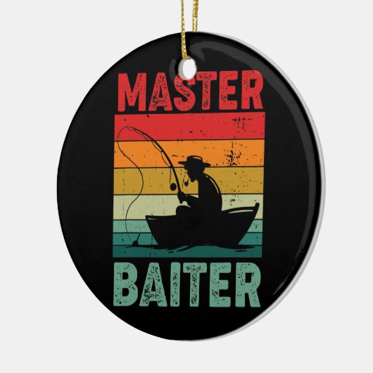 Master Baiter Retro Gevist Keramisch Ornament (Links)