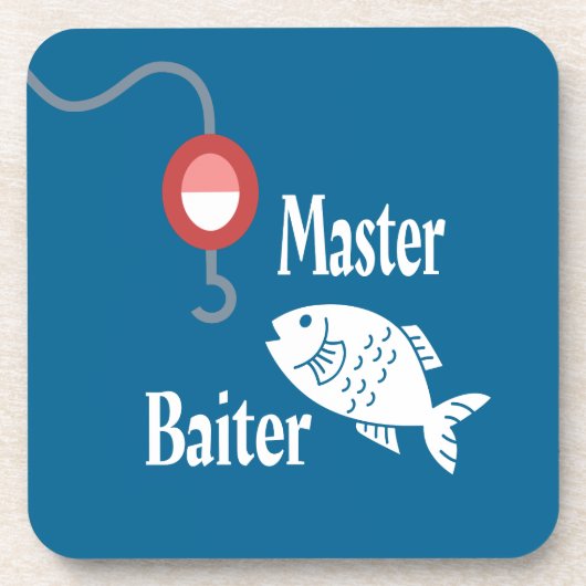 Master Baiter Vist Funny Novelty Fish Joke Bier Onderzetter (Voorkant)