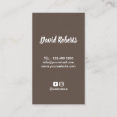 Master Barber Brown Pink Typography Barbershop Visitekaartje (Achterkant)