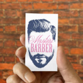 Master Barber Navy Blue Typography Barbershop Visitekaartje