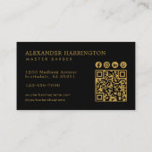 Master Barber Shop Gouden Hert Qr Code Sociale Pic Visitekaartje (Achterkant)