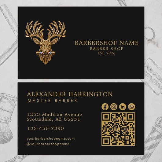 Master Barber Shop Gouden Hert Qr Code Sociale Pic Visitekaartje