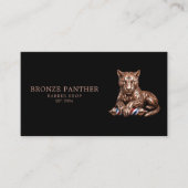 Master Barber Shop Roze Goud Panter Qr Code Visitekaartje (Voorkant)