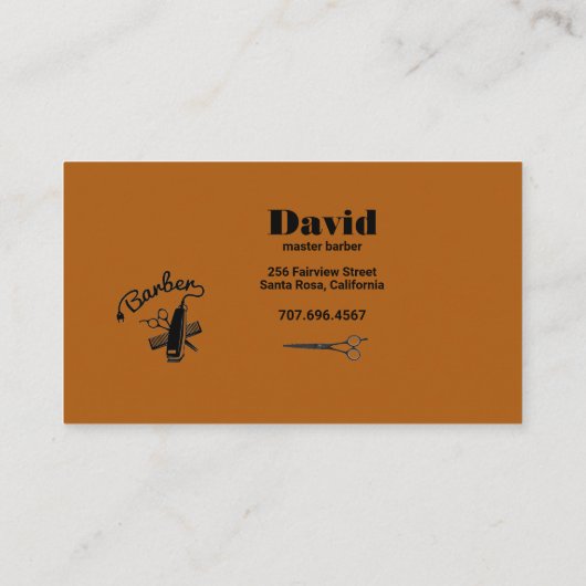 Master Barber Stylist Black en Gold Visitekaartje (Achterkant)