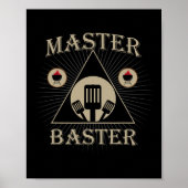 Master Baster Grappig Grillen Bbq Vlees Pitmaster Poster (Voorkant)