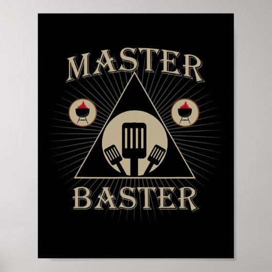 Master Baster Grappig Grillen Bbq Vlees Pitmaster Poster (Voorkant)