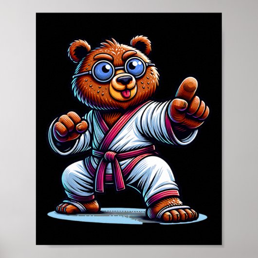 Master Beer Karate Beer Martial Arts Ursus Sensei Poster (Voorkant)