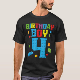 Master Bouwer 4e Verjaardag Jongen 4 Vier Jaar Bou T-shirt