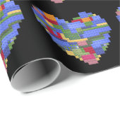 Master Bouwer Blok Baksteen Bouwen Hart Valentin Cadeaupapier (Rol Hoek)