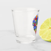 Master Bouwer Blok Baksteen Bouwen Hart Valentin Shot Glas (Links)