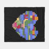Master Bouwer Blok Baksteen Hart Valentin Fleece Deken (Voorkant (Horizontaal))