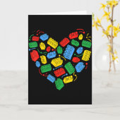 Master Bouwer Blok Baksteen Hart Valentin Kaart (Gele Bloem)