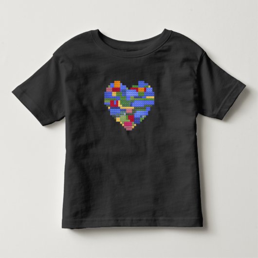 Master Bouwer Blok Baksteen Hart Valentin Kinder Shirts (Voorkant)