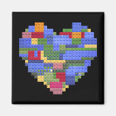 Master Bouwer Blok Baksteen Hart Valentin Magneet (Voorkant)