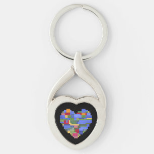 Master Bouwer Blok Baksteen Hart Valentin Sleutelhanger