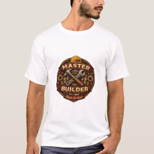 Master Bouwer Est 1965 Vintage Badge Logo Ontwerp T-shirt