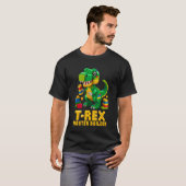 Master Bouwer T-REX Dinosaur Bouwstenen Blok T-shirt (Voorkant volledig)
