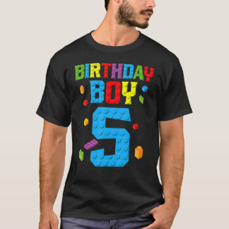 Master Builder 5th Birthday Boy 5 Five Year Build T-shirt