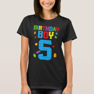 Master Builder 5th Birthday Boy 5 Five Year Build T-shirt