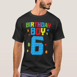 Master Builder 6th Birthday Boy 6 Six Year Build T-shirt