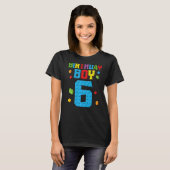 Master Builder 6th Birthday Boy 6 Six Year Build T-shirt (Voorkant volledig)