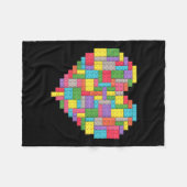 Master Builder Block Brick Building Heart Fleece Deken (Voorkant (Horizontaal))
