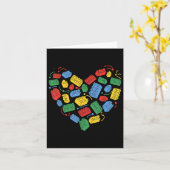 Master Builder Block Brick Building Heart Kaart (Gele Bloem)