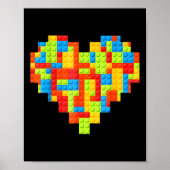 Master Builder Block Brick Building Heart Poster (Voorkant)
